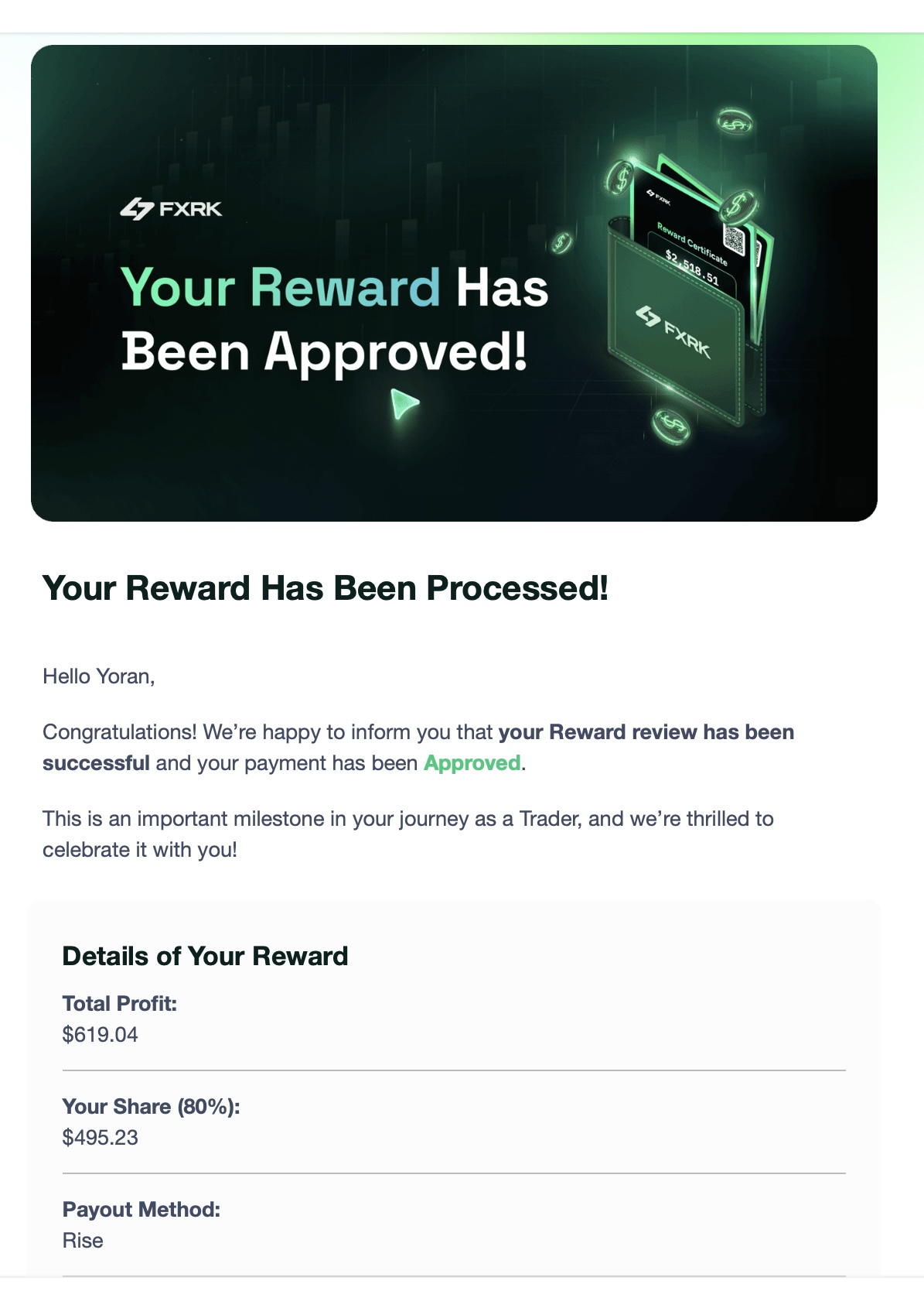 Verified prop firm payout proof 9