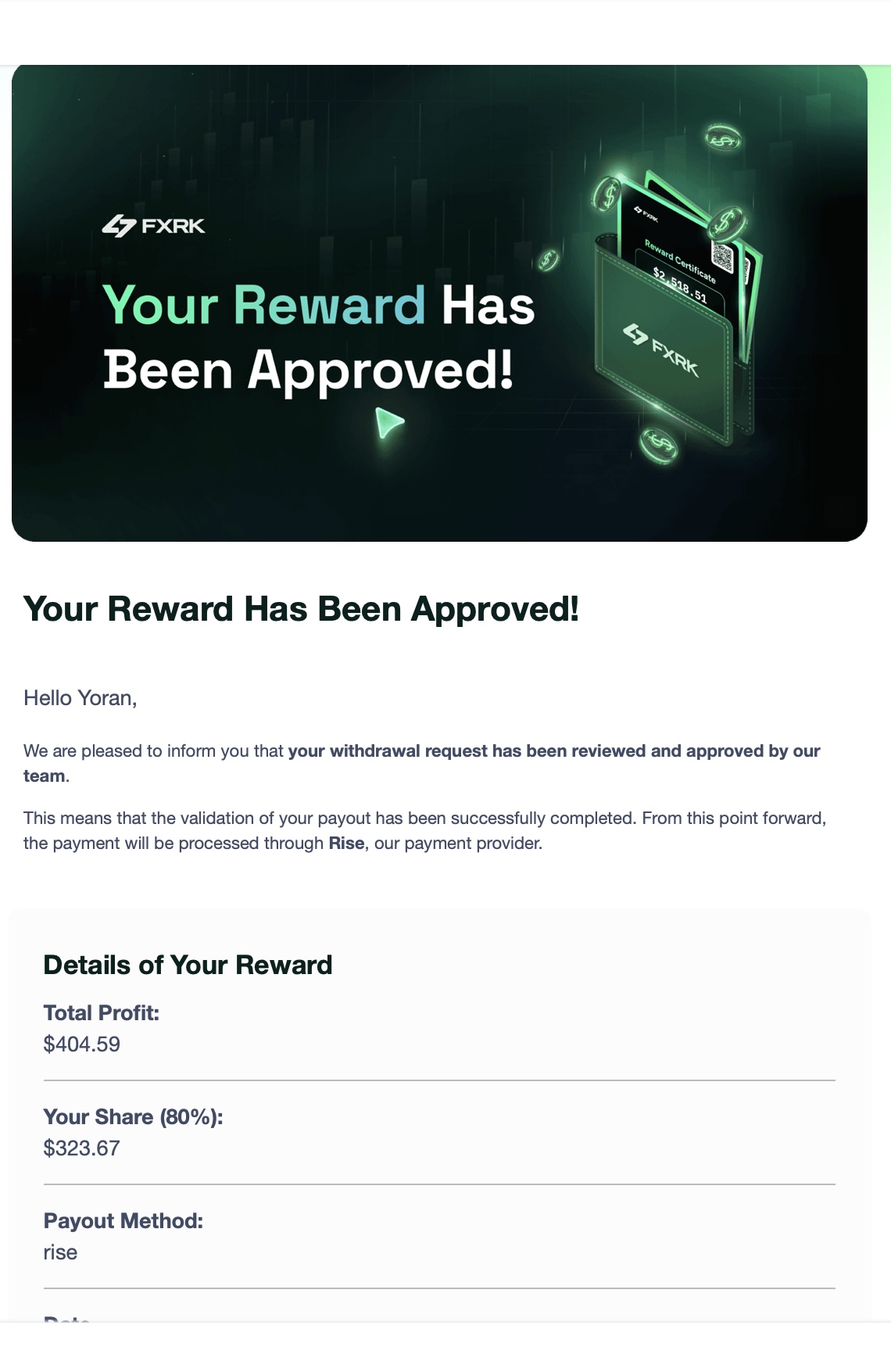 Verified prop firm payout proof 6