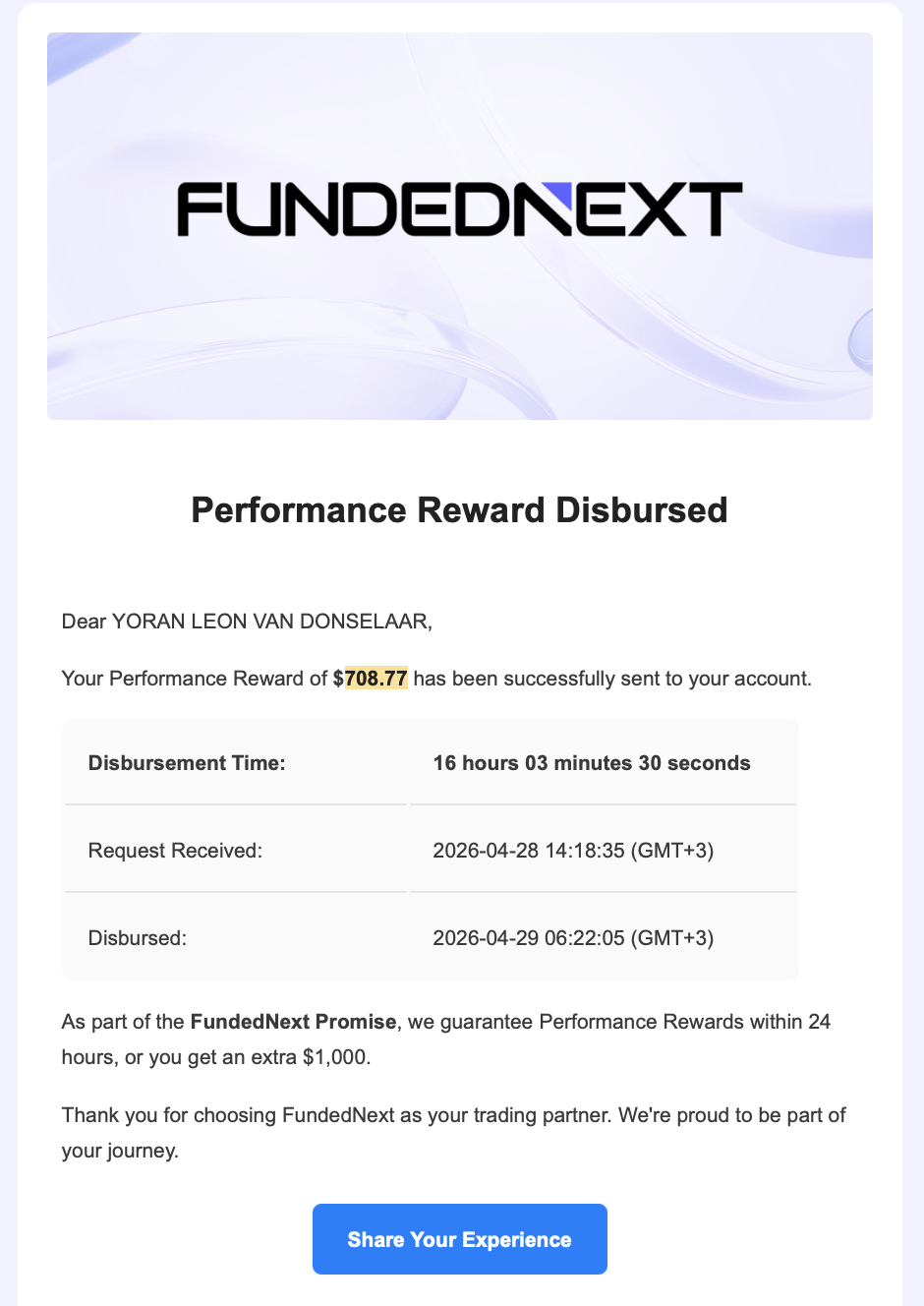 Verified prop firm payout proof 2