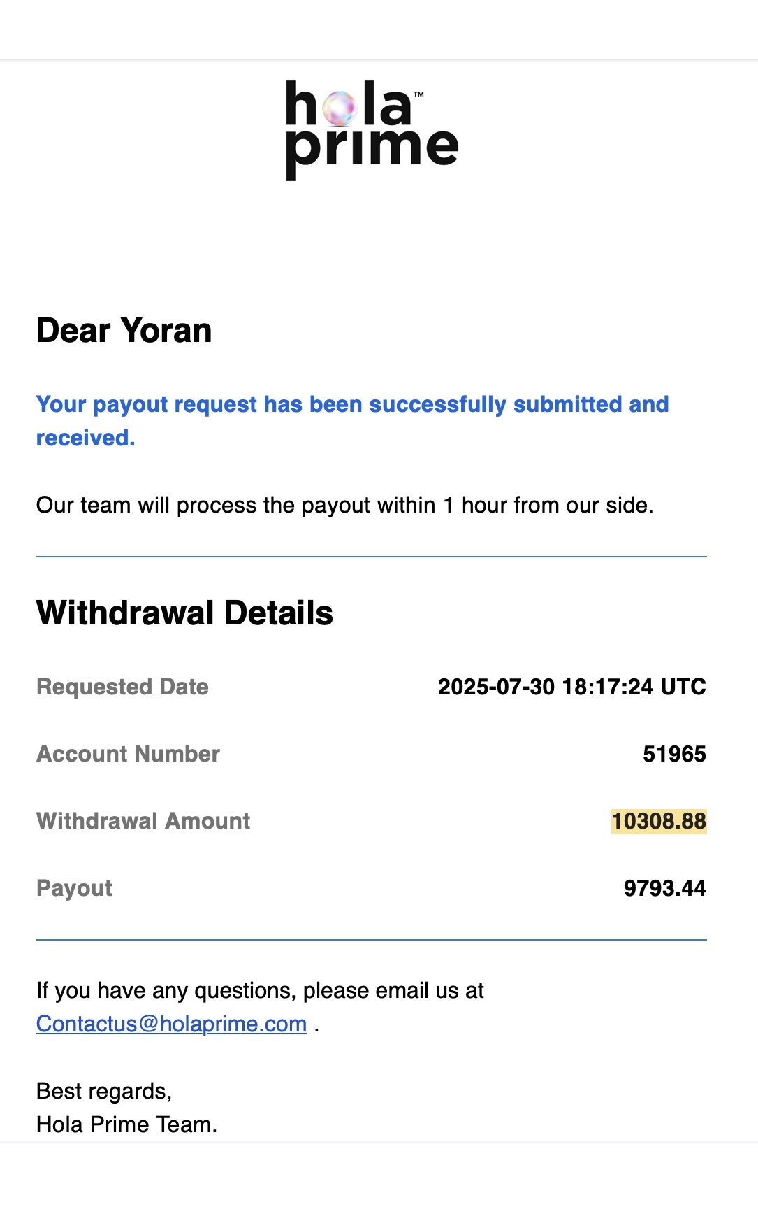 Verified prop firm payout proof 5