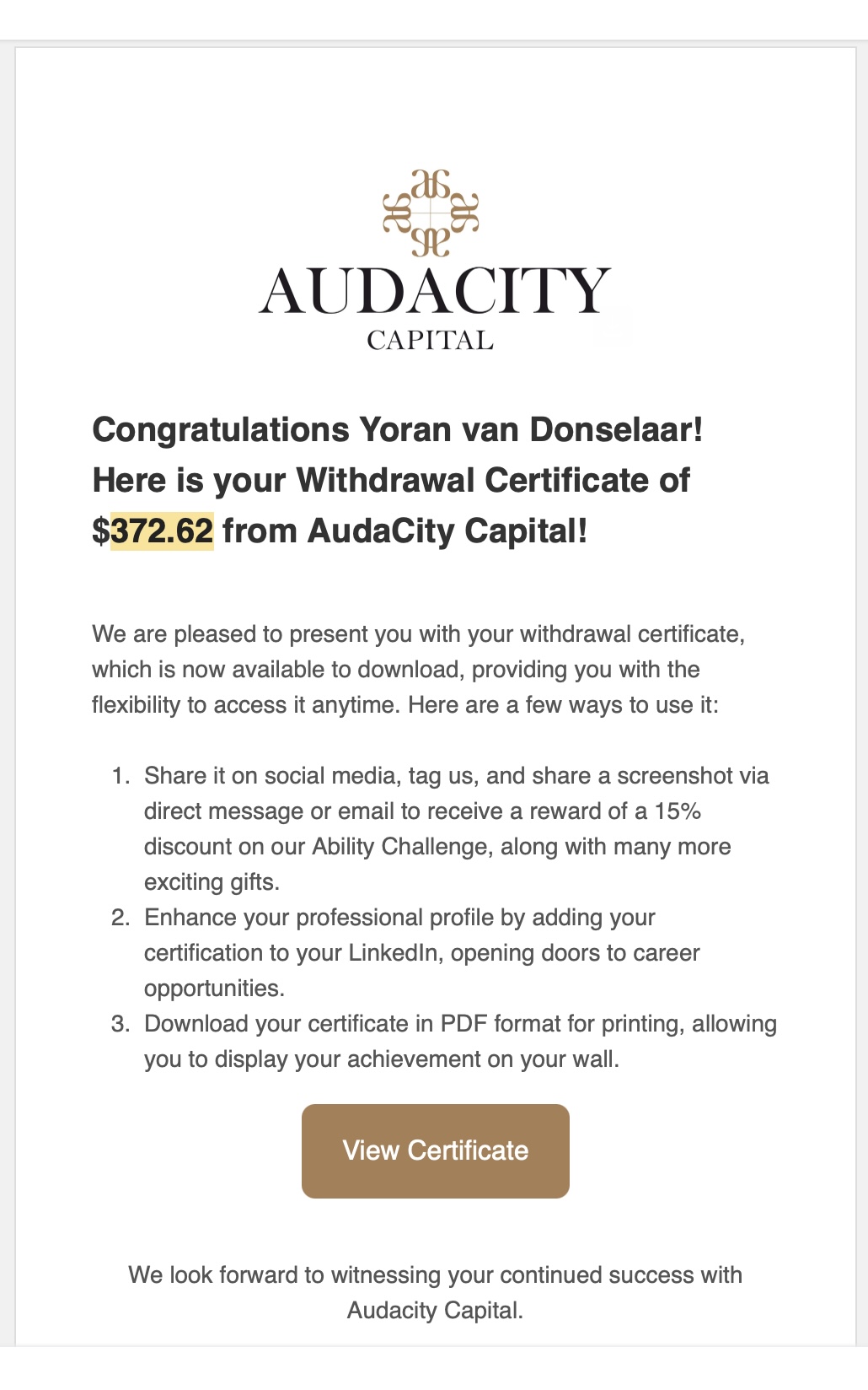 Verified prop firm payout proof 6