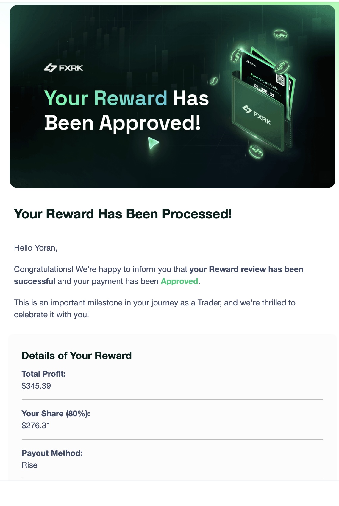 Verified prop firm payout proof 3