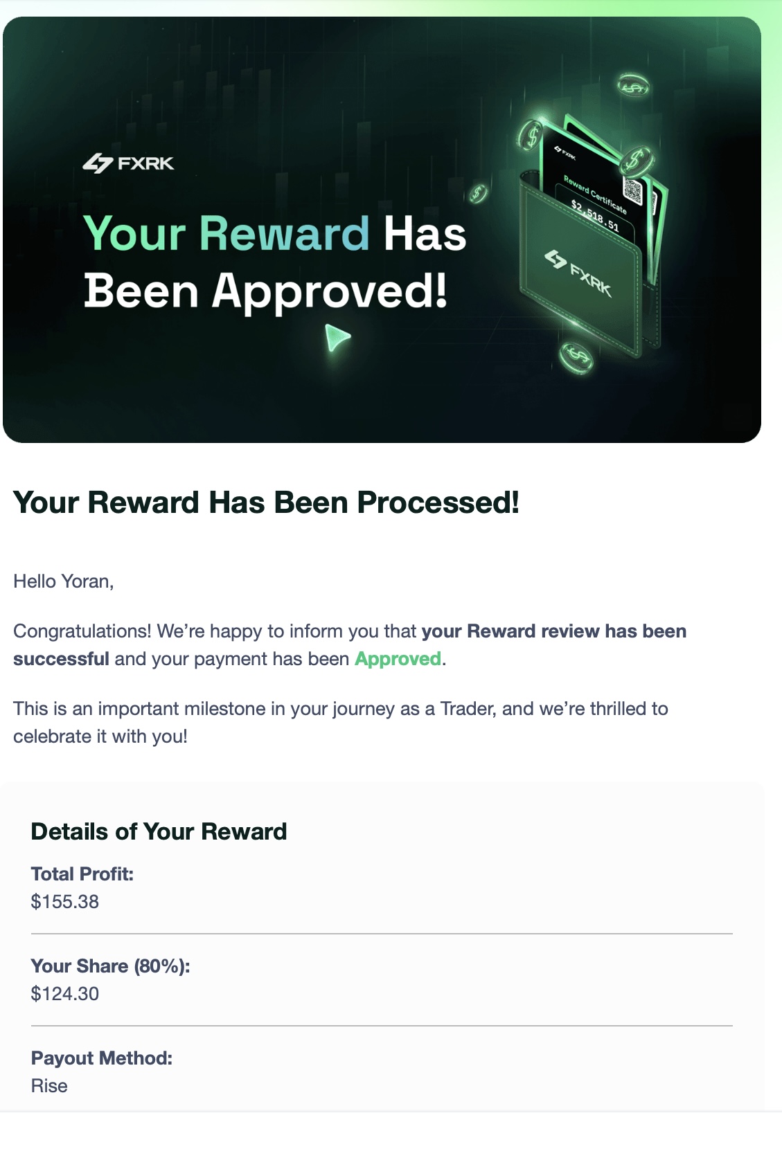 Verified prop firm payout proof 18